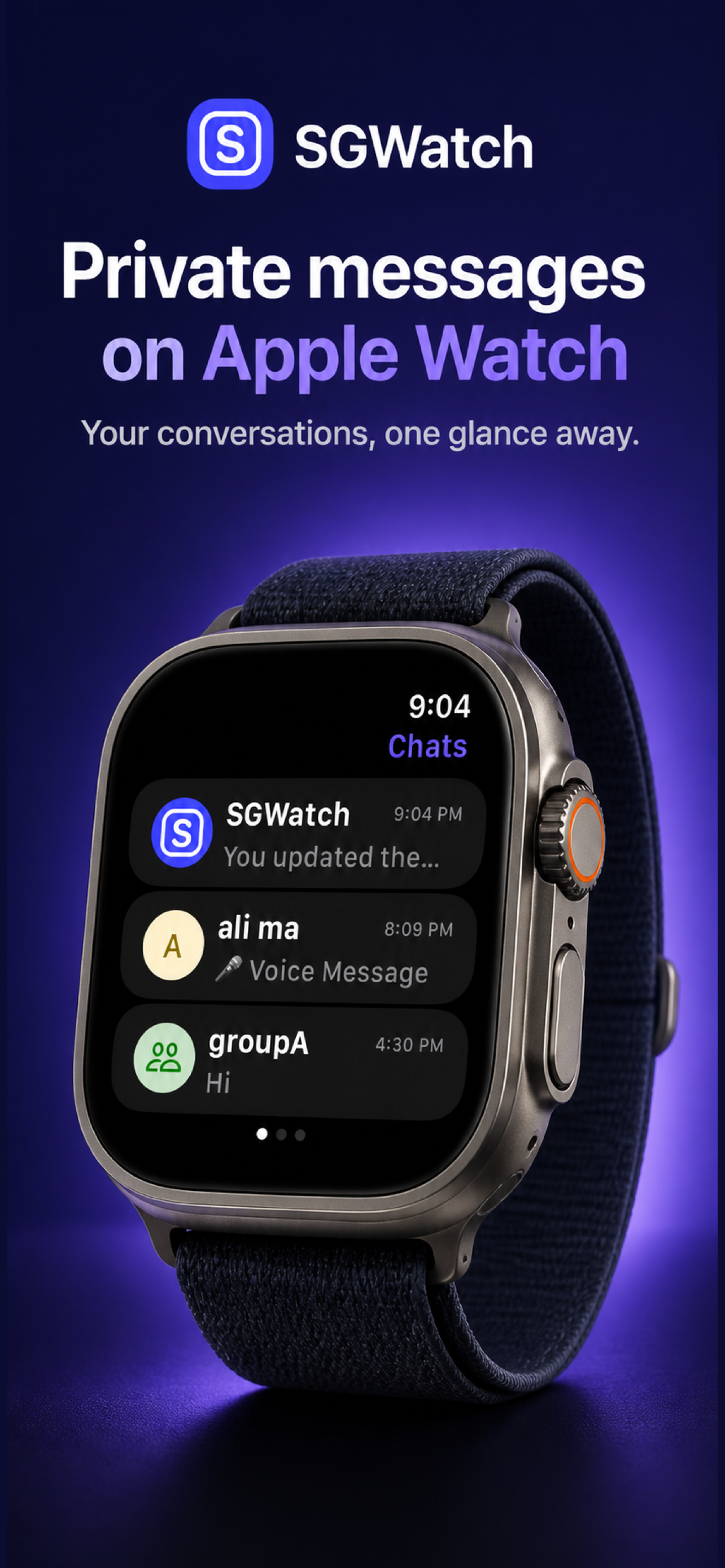 SGWatch private messages on Apple Watch