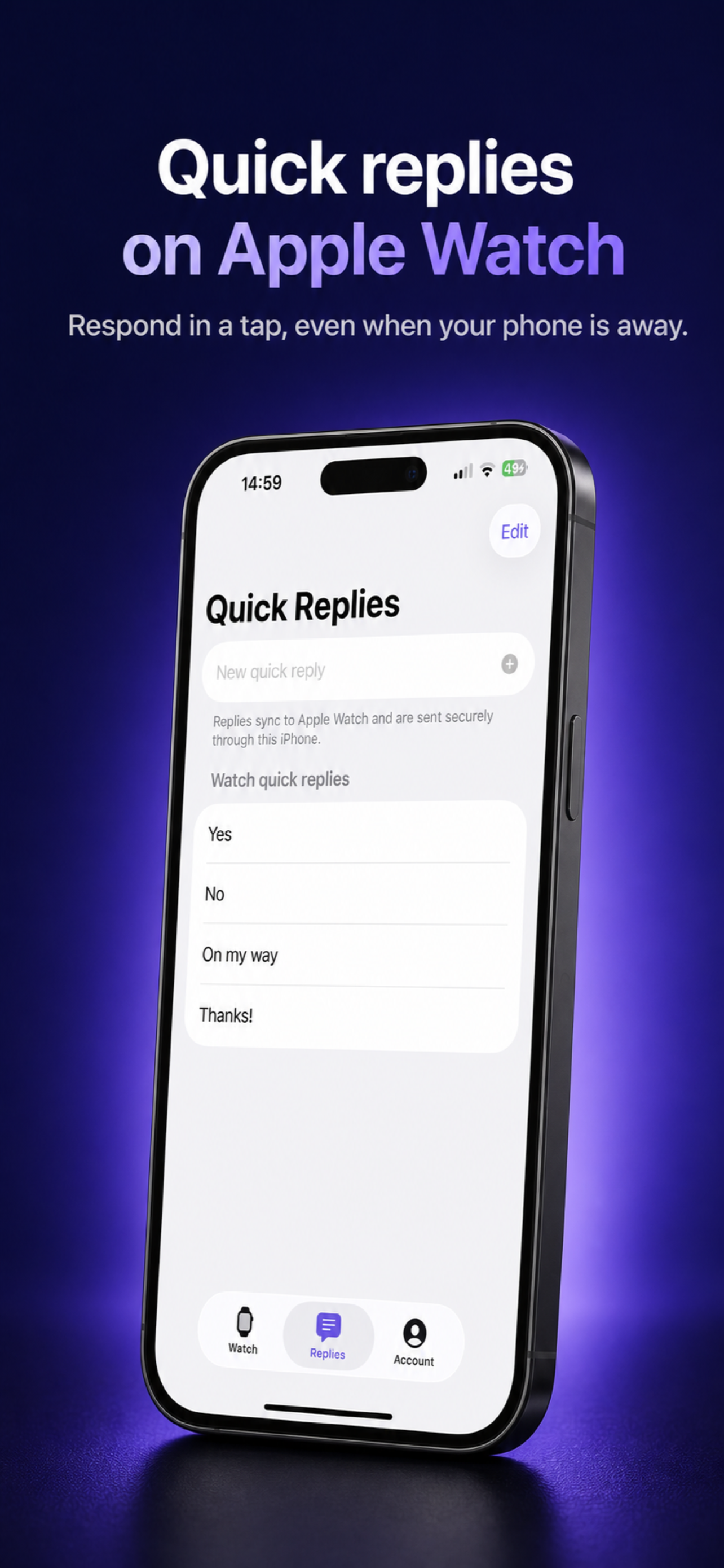 SGWatch quick replies on Apple Watch
